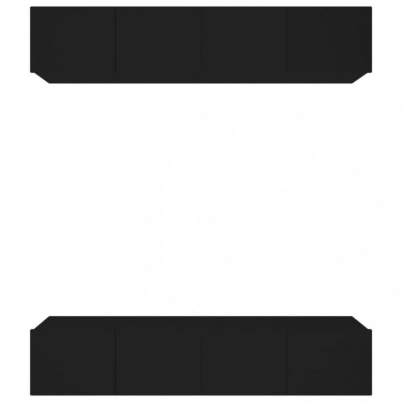 4 db fekete szerelt fa TV-szekrény 80 x 30 x 30 cm