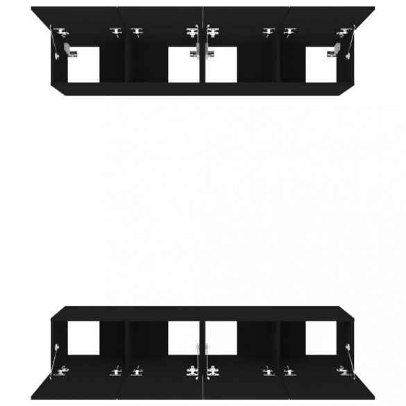 4 db fekete szerelt fa TV-szekrény 80 x 30 x 30 cm