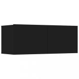 4 db fekete szerelt fa TV-szekrény 80 x 30 x 30 cm