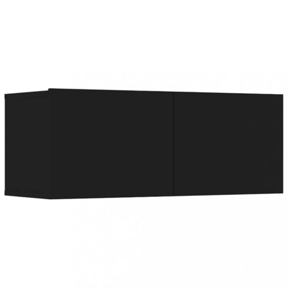 4 db fekete szerelt fa TV-szekrény 80 x 30 x 30 cm