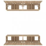 4 db sonoma-tölgy színű szerelt fa TV-szekrény 80 x 30 x 30 cm