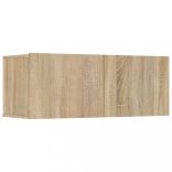 4 db sonoma-tölgy színű szerelt fa TV-szekrény 80 x 30 x 30 cm