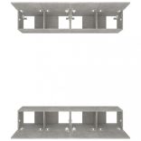 4 db betonszürke szerelt fa fali TV-szekrény 80 x 30 x 30 cm