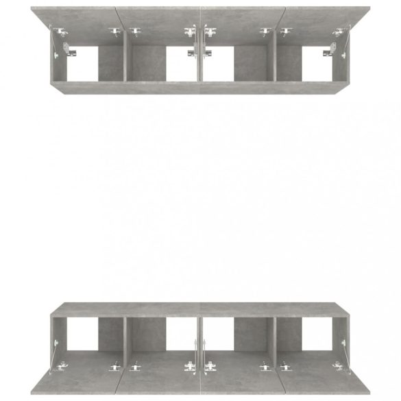 4 db betonszürke szerelt fa fali TV-szekrény 80 x 30 x 30 cm
