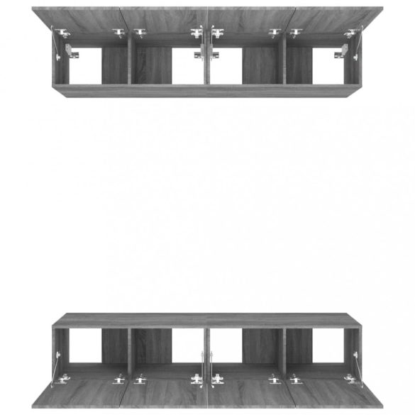 4 db szürke sonoma színű szerelt fa TV-szekrény 80 x 30 x 30 cm