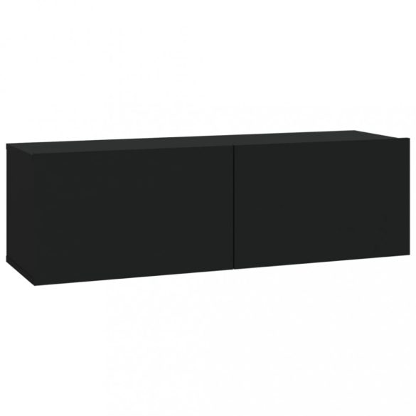 4 db fekete fali TV-szekrény 100 x 30 x 30 cm