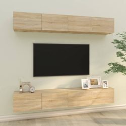   4 db sonoma tölgy színű fali TV-szekrény 100 x 30 x 30 cm