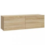 4 db sonoma tölgy színű fali TV-szekrény 100 x 30 x 30 cm