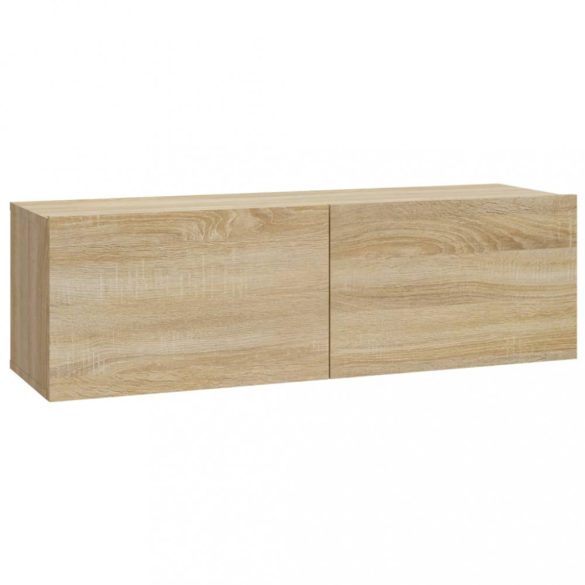 4 db sonoma tölgy színű fali TV-szekrény 100 x 30 x 30 cm