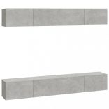 4 db betonszürke fali TV-szekrény 100 x 30 x 30 cm