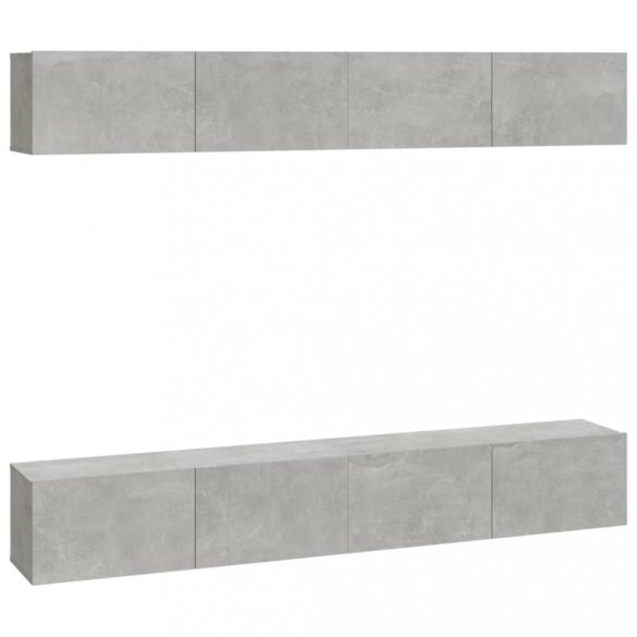 4 db betonszürke fali TV-szekrény 100 x 30 x 30 cm