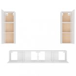 4 részes fehér szerelt fa TV-szekrényszett