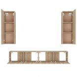 4 részes sonoma tölgy színű szerelt fa TV-szekrényszett