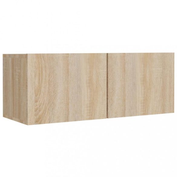 4 részes sonoma tölgy színű szerelt fa TV-szekrényszett