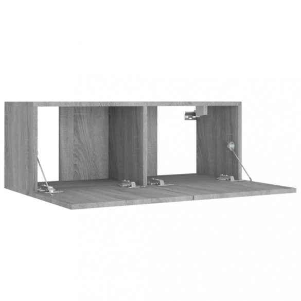 8 részes szürke sonoma színű szerelt fa TV-szekrényszett