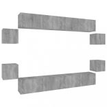 8 részes szürke sonoma színű szerelt fa TV-szekrényszett