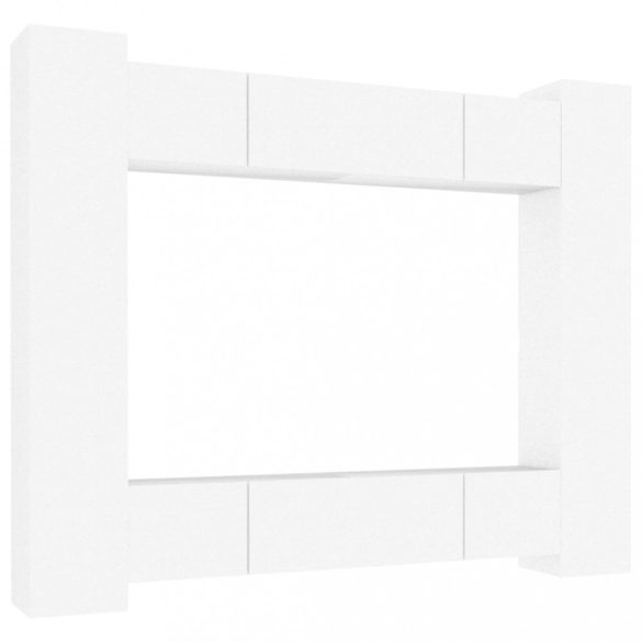 8 részes fehér szerelt fa TV-szekrényszett