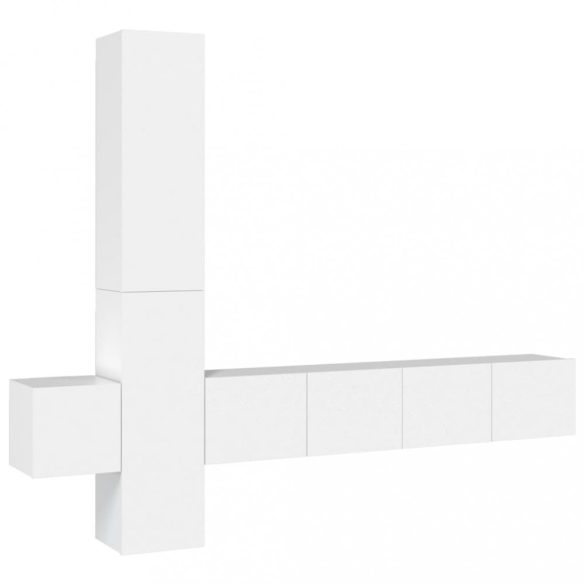 5 részes fehér szerelt fa TV-szekrényszett