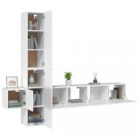 5 részes fehér szerelt fa TV-szekrényszett