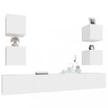 6 részes fehér szerelt fa TV-szekrényszett