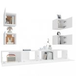 6 részes fehér szerelt fa TV-szekrényszett