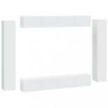 8 részes fehér szerelt fa TV-szekrényszett