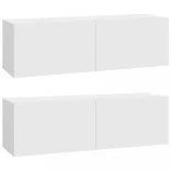 3 részes fehér szerelt fa TV-szekrényszett