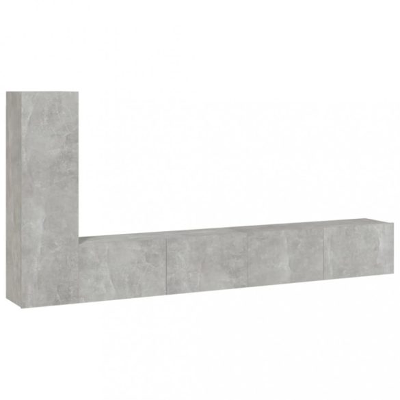 3 részes betonszürke szerelt fa TV-szekrényszett