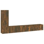 3 részes füstös tölgy színű szerelt fa TV-szekrényszett