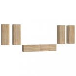 6 részes sonoma tölgy színű szerelt fa TV-szekrényszett