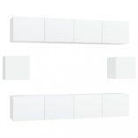 6 részes fehér szerelt fa TV-szekrényszett