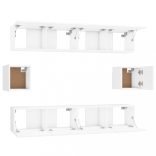 6 részes fehér szerelt fa TV-szekrényszett