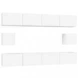 6 részes fehér szerelt fa TV-szekrényszett