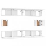 6 részes fehér szerelt fa TV-szekrényszett