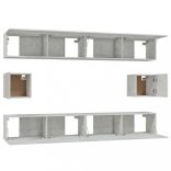 6 részes betonszürke szerelt fa TV-szekrényszett