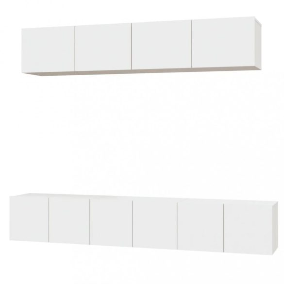 5 részes fehér szerelt fa TV-szekrényszett