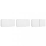 5 részes fehér szerelt fa TV-szekrényszett