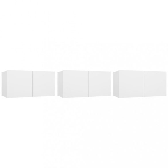 5 részes fehér szerelt fa TV-szekrényszett