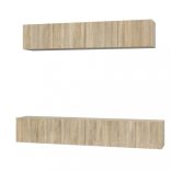 5 részes sonoma tölgy színű szerelt fa TV-szekrényszett