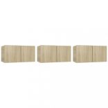 5 részes sonoma tölgy színű szerelt fa TV-szekrényszett