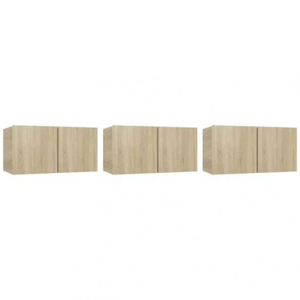 5 részes sonoma tölgy színű szerelt fa TV-szekrényszett