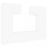 6 részes fehér szerelt fa TV-szekrényszett