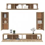 6 részes sonoma tölgy színű szerelt fa TV-szekrényszett
