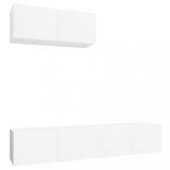 3 részes fehér szerelt fa TV-szekrényszett