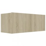 3 részes sonoma tölgy színű szerelt fa TV-szekrényszett