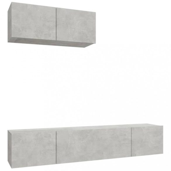 3 részes betonszürke szerelt fa TV-szekrényszett