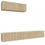 3 részes sonoma tölgy színű szerelt fa TV-szekrényszett