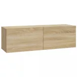 3 részes sonoma tölgy színű szerelt fa TV-szekrényszett