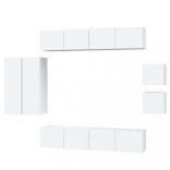 8 részes fehér szerelt fa TV-szekrényszett