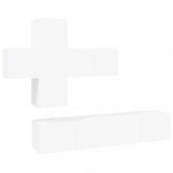 7 részes fehér szerelt fa TV-szekrényszett